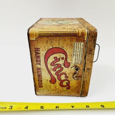 VINTAGE CINCO HANDY HUMIDOR METAL BOX