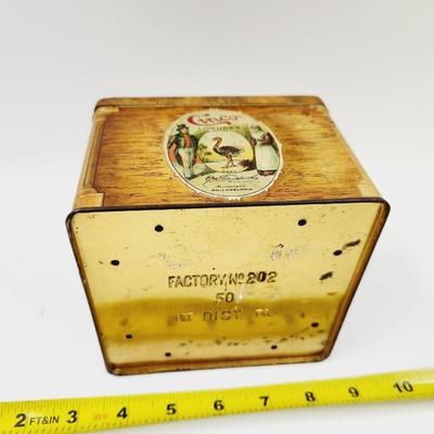 VINTAGE CINCO HANDY HUMIDOR METAL BOX