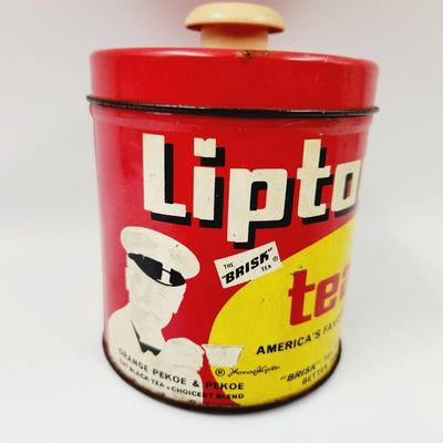VINTAGE METAL LIPTON TEA CANNISTER