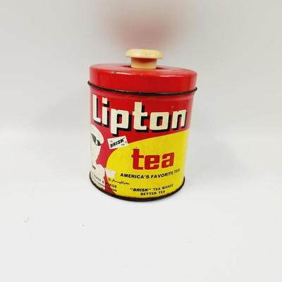 VINTAGE METAL LIPTON TEA CANNISTER