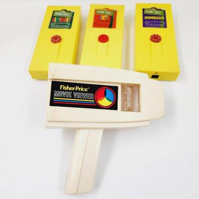 VINTAGE FISHER PRICE MOVIE VIEWER W/ TAPES
