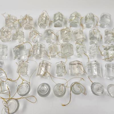 37 pc FUN MULTI STYLE GLASS BIRD HOUSE ORNAMENTS