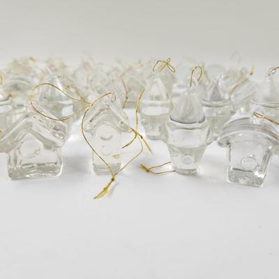 37 pc FUN MULTI STYLE GLASS BIRD HOUSE ORNAMENTS