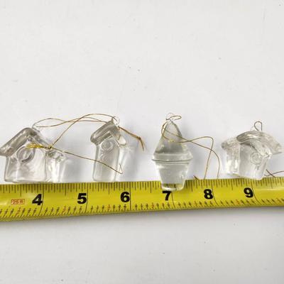 37 pc FUN MULTI STYLE GLASS BIRD HOUSE ORNAMENTS