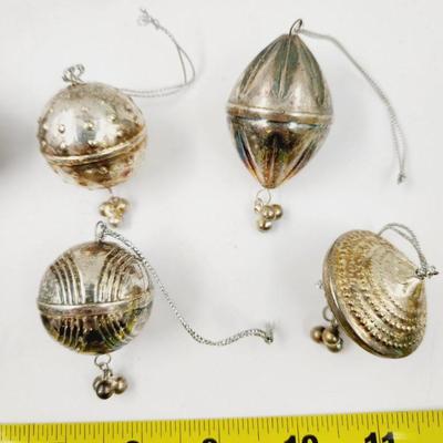 SET OF ECLECTIC SILVER PLATE ORNAMENTS