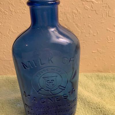 Antique Milk of Magnesia Blue Bottle