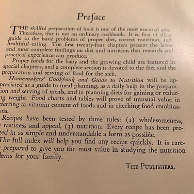 1946 Cookbook & Nutrition Guide - Hardback