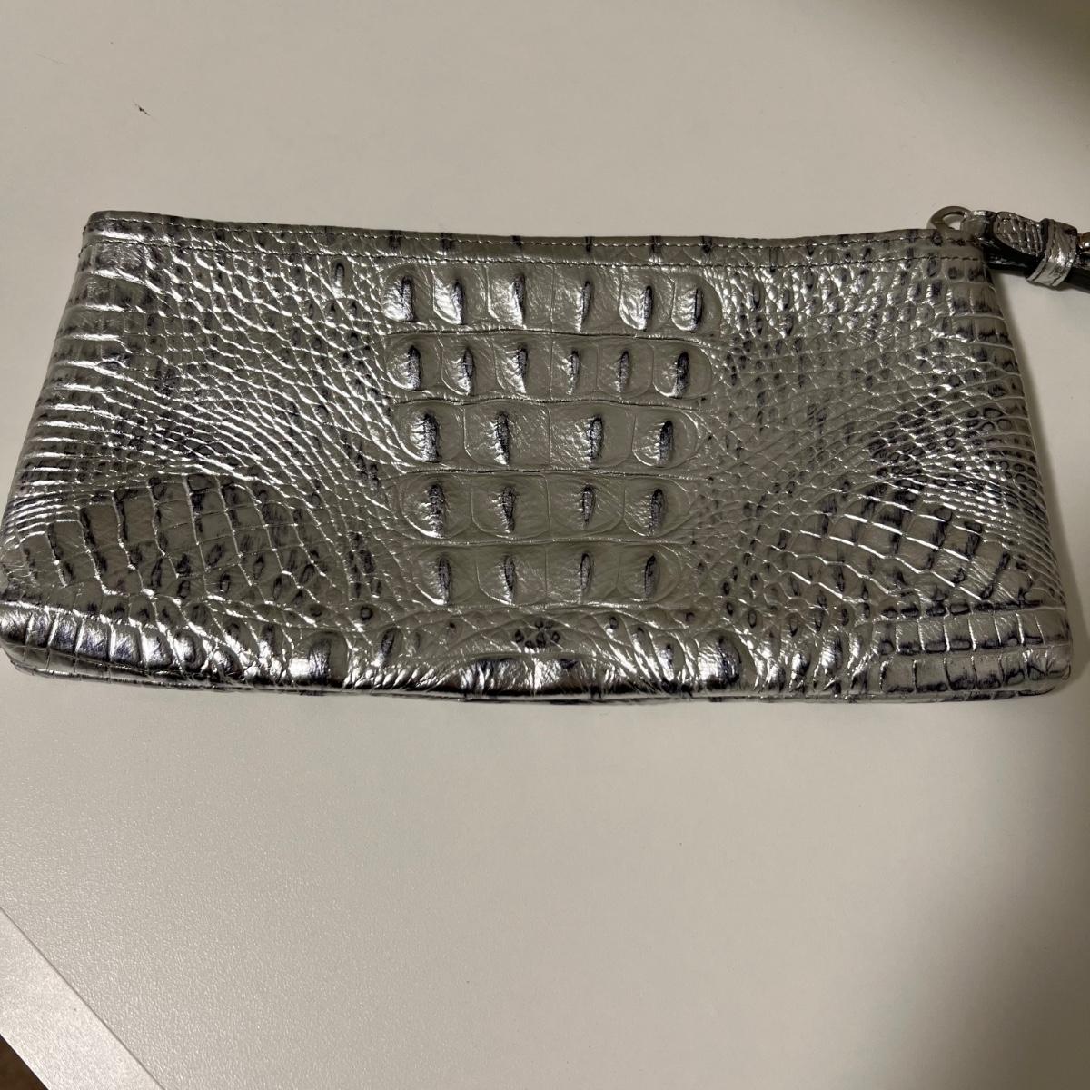 Brahmin Silver Evening Clutch Purse (MC-RG) | EstateSales.org