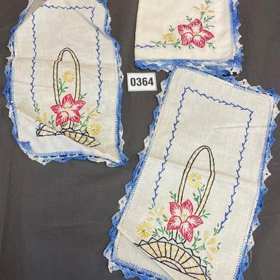 Blue needlework