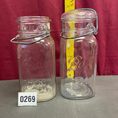 2 qt Ball jars/ 1 has a lid