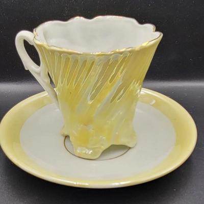 Victorian Iridescent Cup and Saucer
