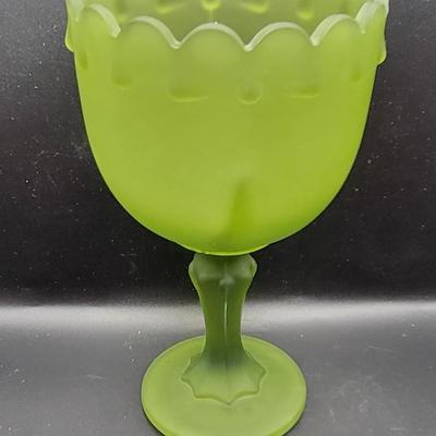 Vintage Green Teardrop Compote Candy Dish