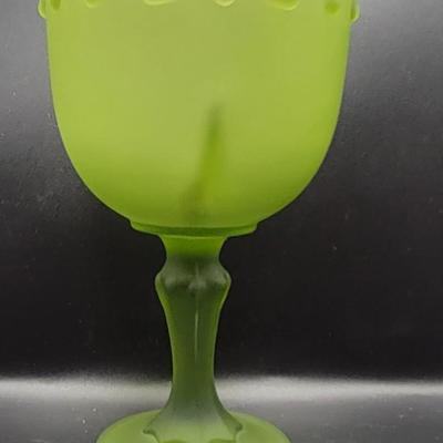 Vintage Green Teardrop Compote Candy Dish