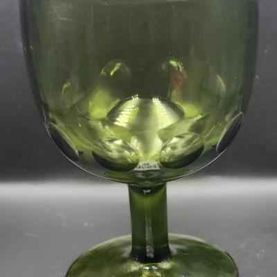 Vintage Green Thumb Print Water Glass