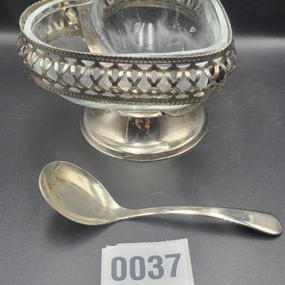Sheffield England Sugar Bowl and Spoon