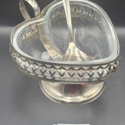 Sheffield England Sugar Bowl and Spoon