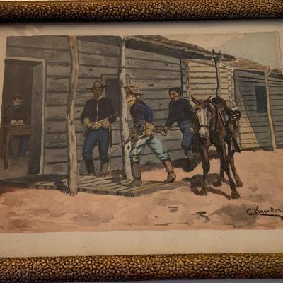 Antique Cavalry Westerns Print / Framed