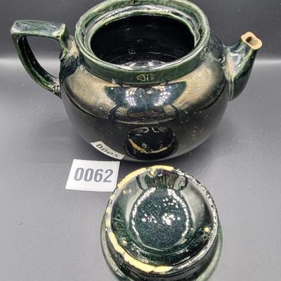 Vintage Green Ceramic Tea Pot