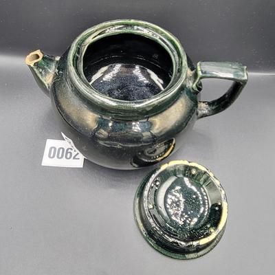 Vintage Green Ceramic Tea Pot