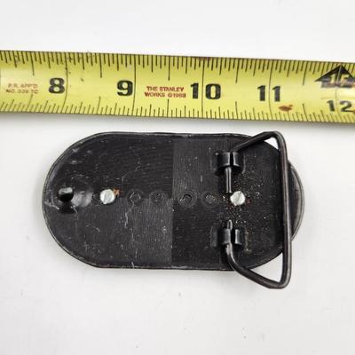 HAND CRAFTED PEWTER STONE BELT BUCKLE