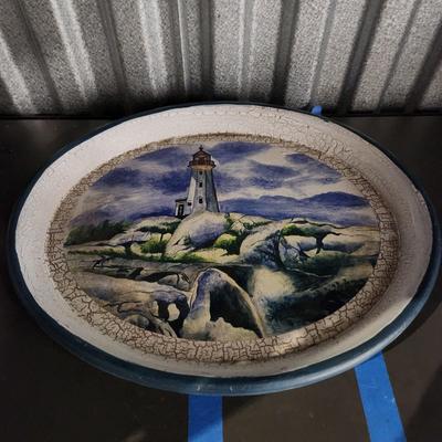 Wooden lighthouse plate