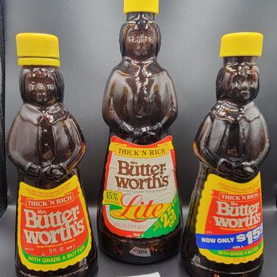 Vintage Trio of Mrs. Butterworth's Syrup Bottles