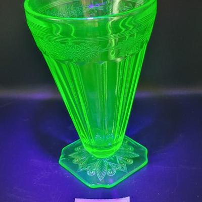 3 Pc Uranium Glass Lot Adam by Jeanette