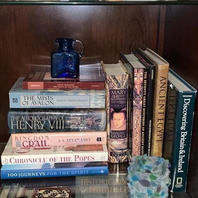 LOT 22R: Books, Candle Holders, Polished/Healing Stone Etc.