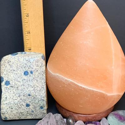 LOT 42R:  Himalayan Salt Lamp & Other Natural/Polished Stones