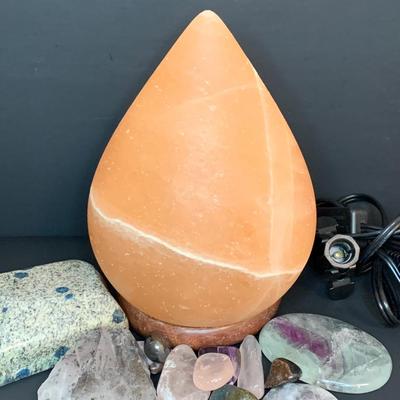 LOT 42R:  Himalayan Salt Lamp & Other Natural/Polished Stones