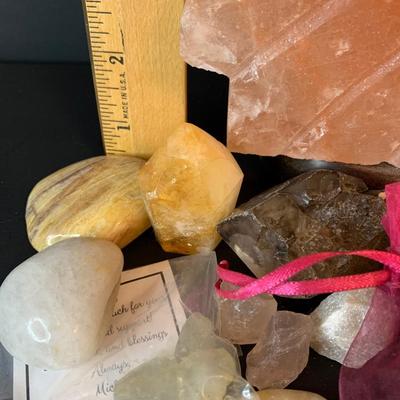 LOT 45R: Himalayan Shaped Salt Lamp & Other Natural/Polished Stones