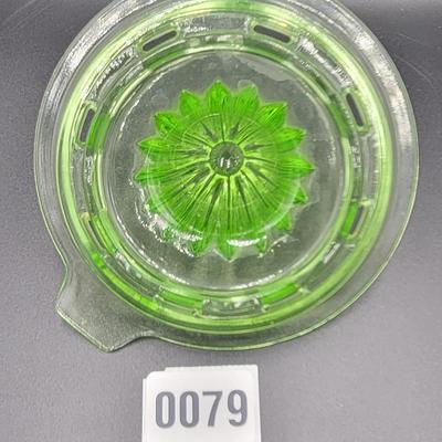 Beautiful Vintage Uranium Glass Measuring Cup and Juicer