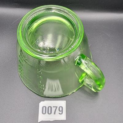 Beautiful Vintage Uranium Glass Measuring Cup and Juicer