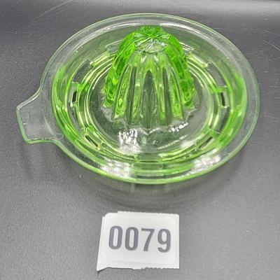 Beautiful Vintage Uranium Glass Measuring Cup and Juicer