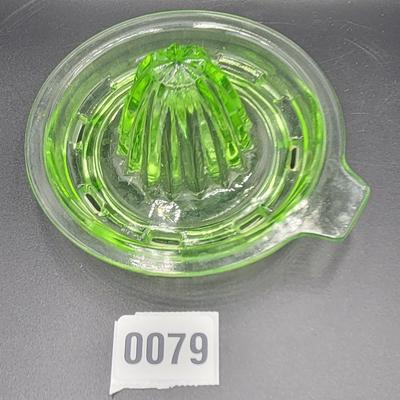 Beautiful Vintage Uranium Glass Measuring Cup and Juicer
