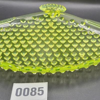 Vintage Yellow Uranium Glass Fan
