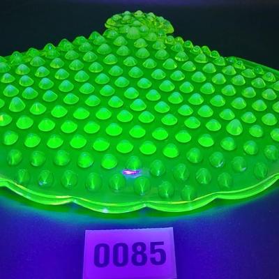 Vintage Yellow Uranium Glass Fan