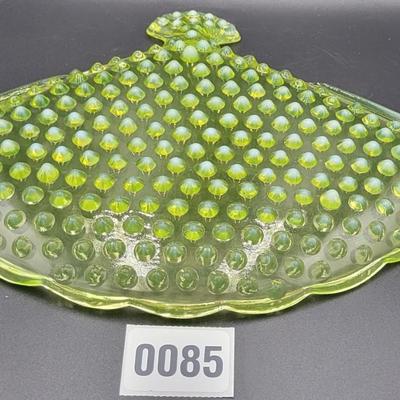 Vintage Yellow Uranium Glass Fan