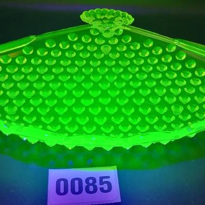 Vintage Yellow Uranium Glass Fan
