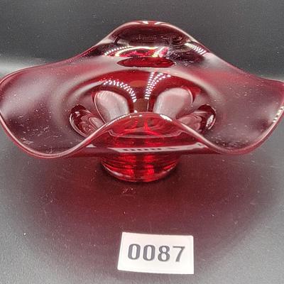 Red Glass Dish
