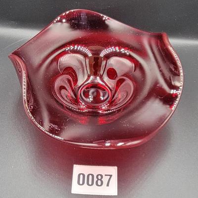 Red Glass Dish