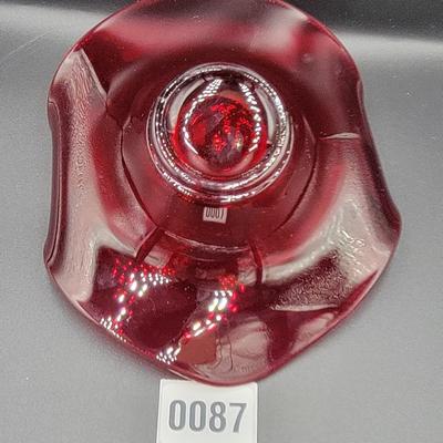 Red Glass Dish