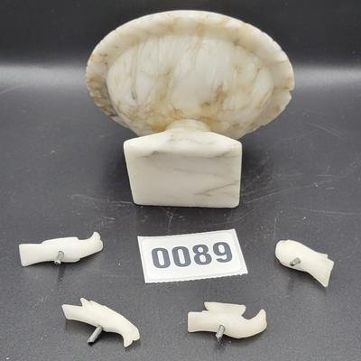 Vintage Italian Marble Bird Bath