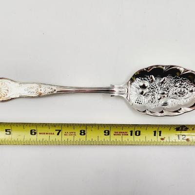 PAST TIMES SHEFFIELD ENGLAND SILVERPLATE DECORATED SERVING SPOON