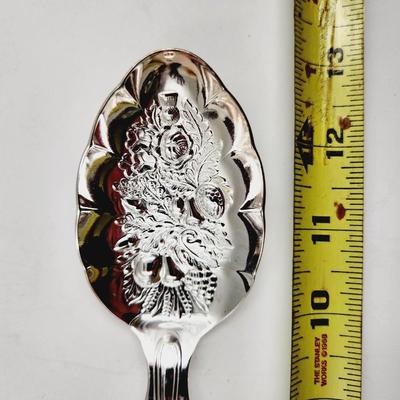 PAST TIMES SHEFFIELD ENGLAND SILVERPLATE DECORATED SERVING SPOON