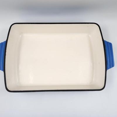 LE CREUSET STYLE STONEWARE BLUE BAKING PAN