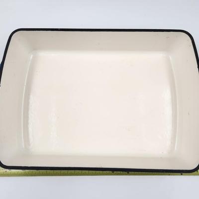 LE CREUSET STYLE STONEWARE BLUE BAKING PAN