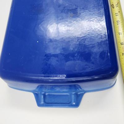 LE CREUSET STYLE STONEWARE BLUE BAKING PAN