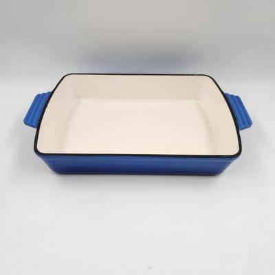 LE CREUSET STYLE STONEWARE BLUE BAKING PAN