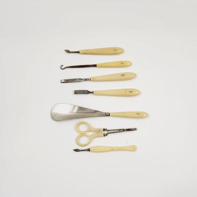 ANTIQUE FRENCH IVORY VANITY SET
